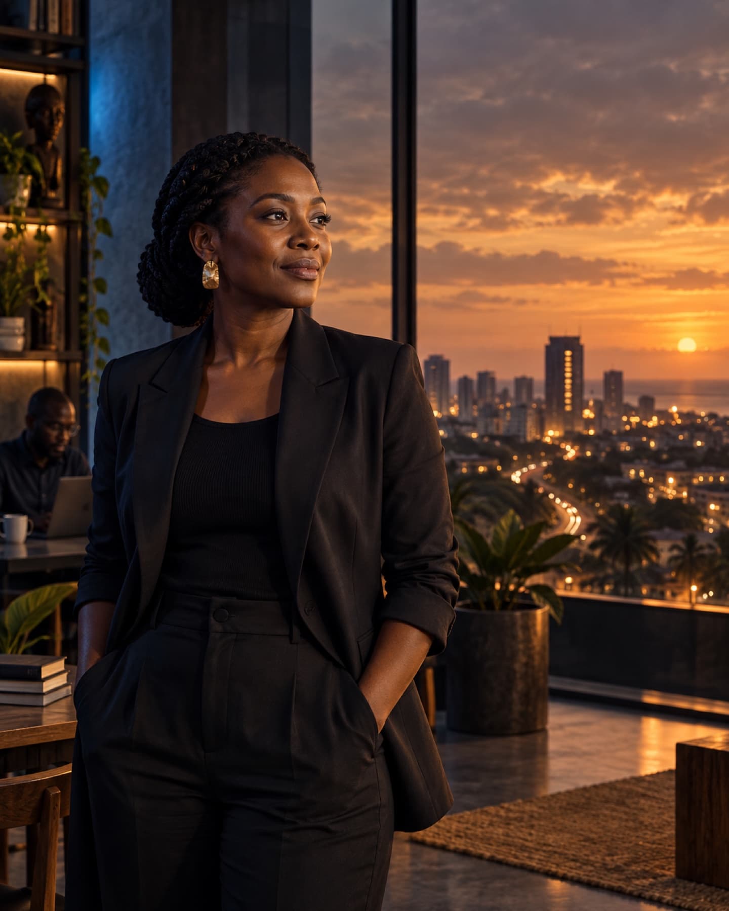 A Ghanaian business leader in a contemporary Accra workspace